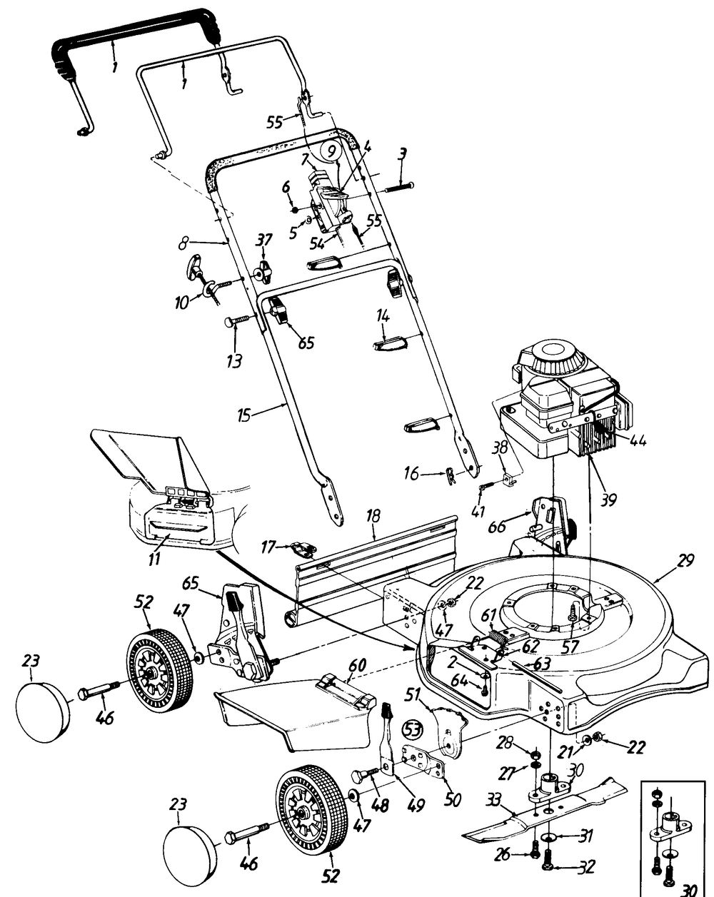 Push Rotary Mower Diagram and Parts List for 072E100 (114)(1994) Cub Cadet Lawn Mower